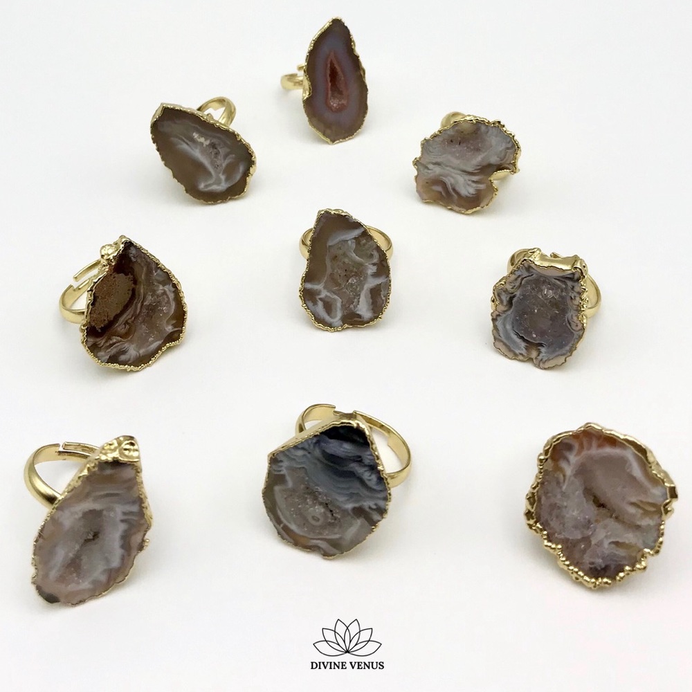 Natural Druzy Adjustable Ring - Picture 4 of 8